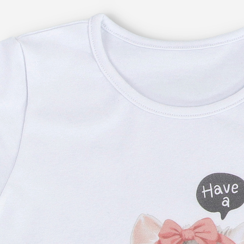 KAR-4008/BIA Момичешка тениска с къс ръкав Lagarto Verde бяла