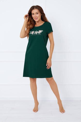 Дамска риза с къс ръкав Florisa Италианска мода - тъмнозелена