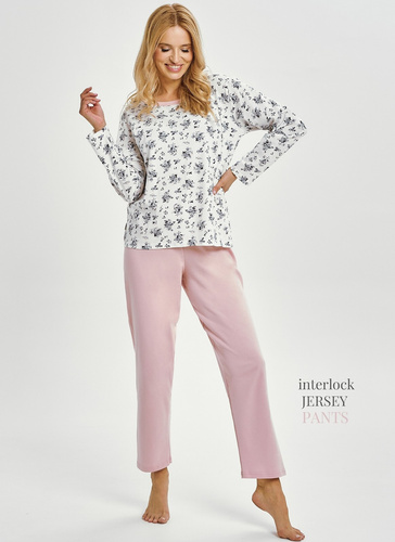 Martina 3451 Дамска пижама Taro, бяла, 100% класически памук