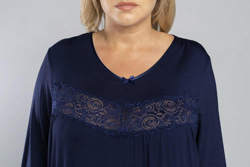 Izyda Пижама 3/4 ръкав, 3/4 панталон Италианска мода - тъмно синьо