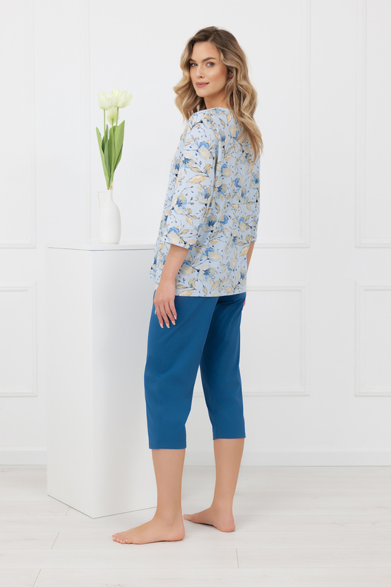 Дамска пижама CELOZJA Italian Fashion 100% памук ръкав 3/4 панталон 3/4