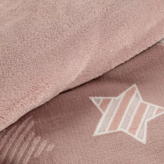 Flano 4 звезди спално бельо от велур Eurofirany прахово розово