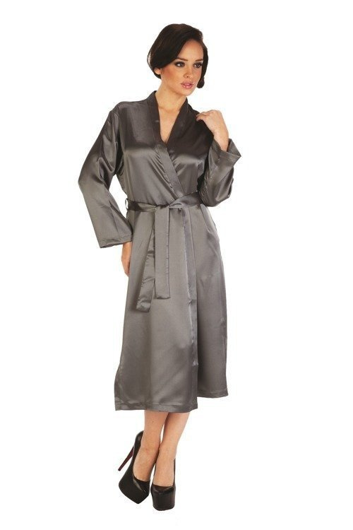 798 Класически дамски халат Forex - сив