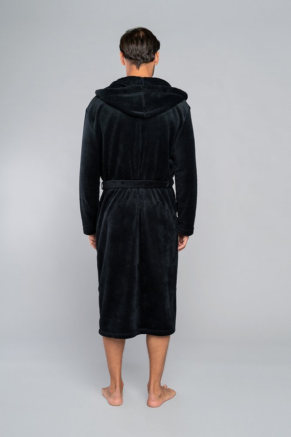 Mimas Мъжки халат с качулка Италианска мода - сив 