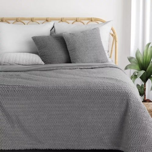 Ларис Одеяло, микрофибърно покривало, европердета, сребро