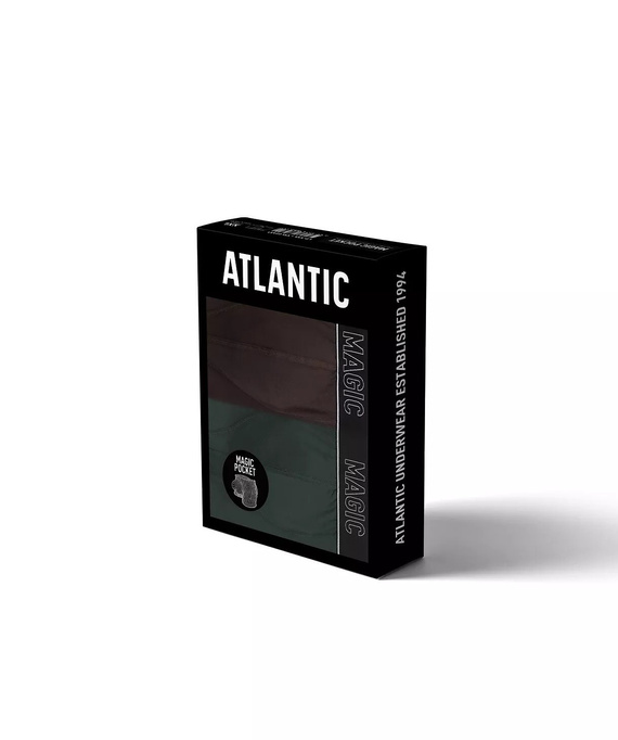 Мъжки боксерки Atlantic Magic Pocket 2MH-1200 A2 2 броя зелен-кафяв – push-up памук