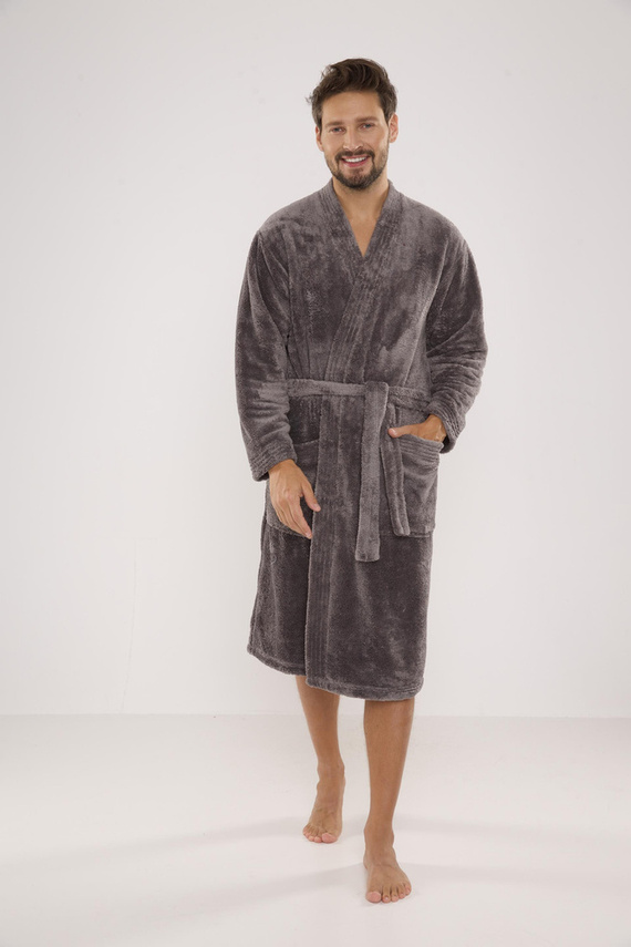391 Мъжки халат за баня Hugo De lafense - сив