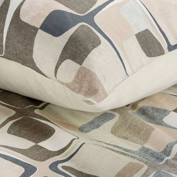 Пролет 36 геометрия сатен спално бельо евро завеси бежово