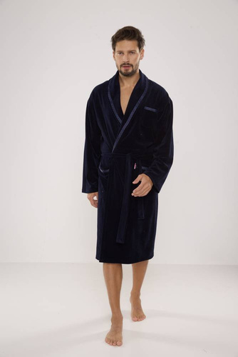 666 Роналдо мъжки халат De Lafense - тъмносин