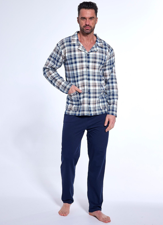 114/77 Мъжка пижама с цип Cornette, тъмносиня