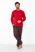 Мъжка дълга пижама - червена