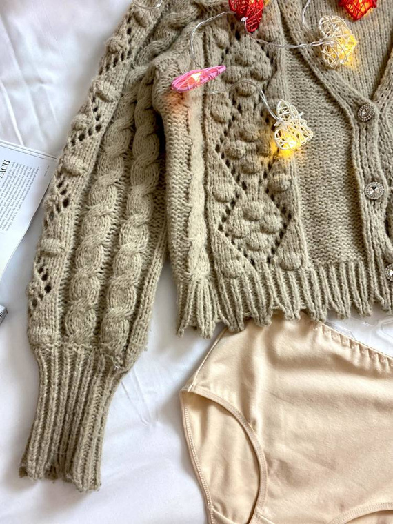 018 Sara Панталон с висока талия De lafense - бежов