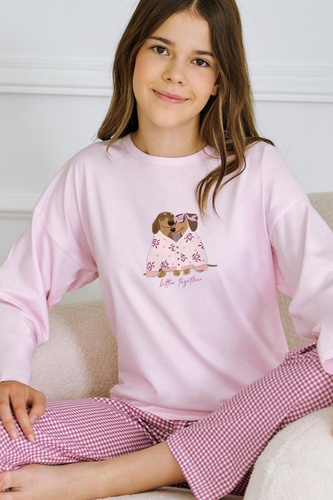 момичешка рокля Taro Jasmina 3501 – памук, дълъг ръкав