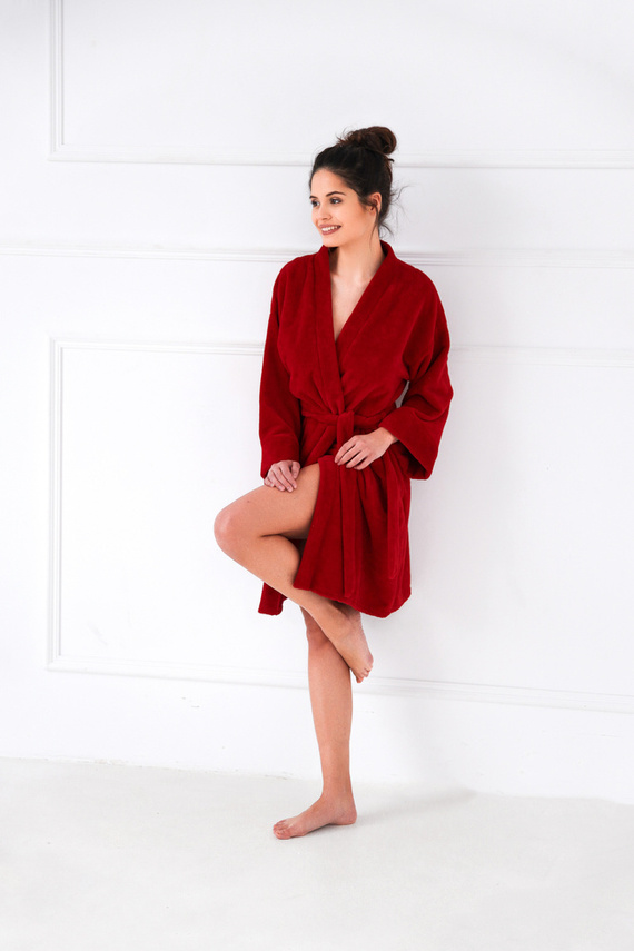 Ролков халат за жени Sensis - червен