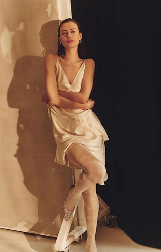 Флорален чорапогащник 20 den Gabriella - екрю