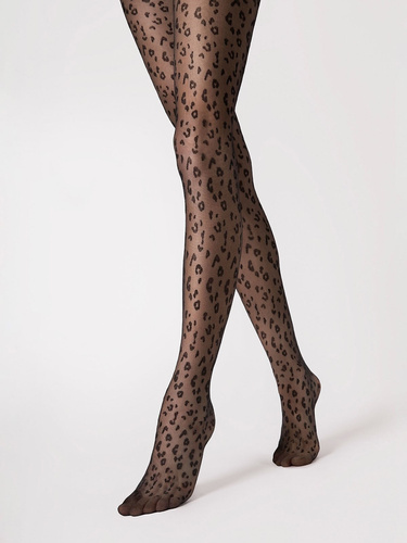 G 6122 Чорапогащник Jungle Fiore 20 den - черен