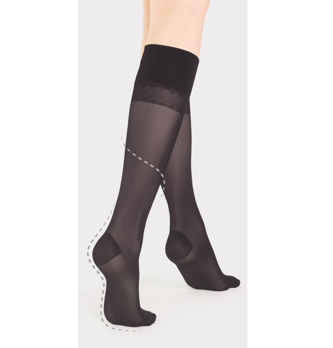 M 2103 Travel Firm Чорапи до коляното 40 den Fiore - черни