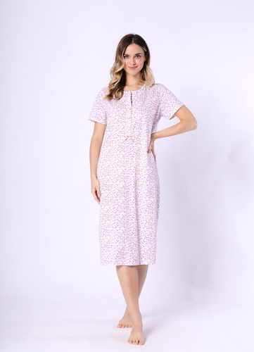 Дамска риза Oriana 1723/1760 Leveza от 100% памук, къс ръкав, дължина под коляното