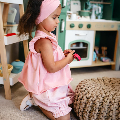 Боди туника за момиче Eevi Cherry розова черешки памук