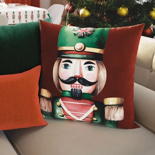 PBN279 Лешникотрошачки Коледна калъфка за възглавница Marquisette червена