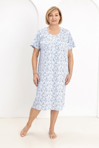 Дамска Нощница 018 Regina – 100% Натурален Памук, Копчета, Свободна Кройка и Комфортен Сън Всяка Нощ