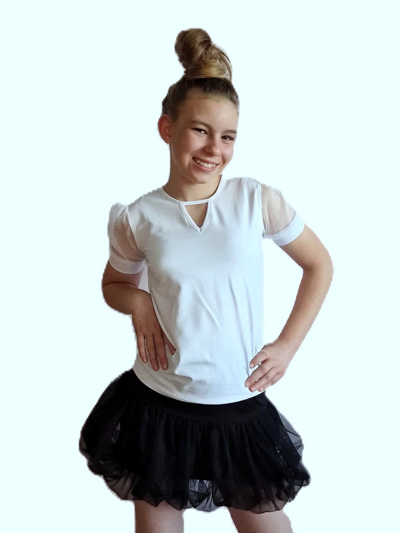 Детска блуза Sonia Bambarillo - бяла, памучна, елегантна и удобна