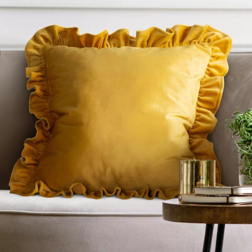 Калъфка Brenda 45x45 салвия кадифе Eurofirany с къдри mustard