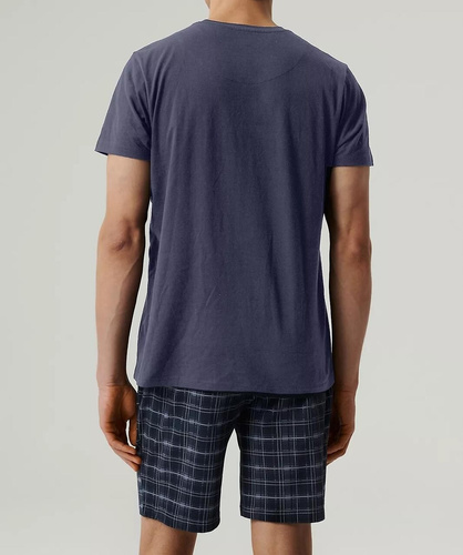 NMP-380 Мъжка пижама с къс ръкав Atlantic - тъмносиня