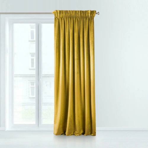 Тейлър кадифена завеса готова на лента Design91 горчица