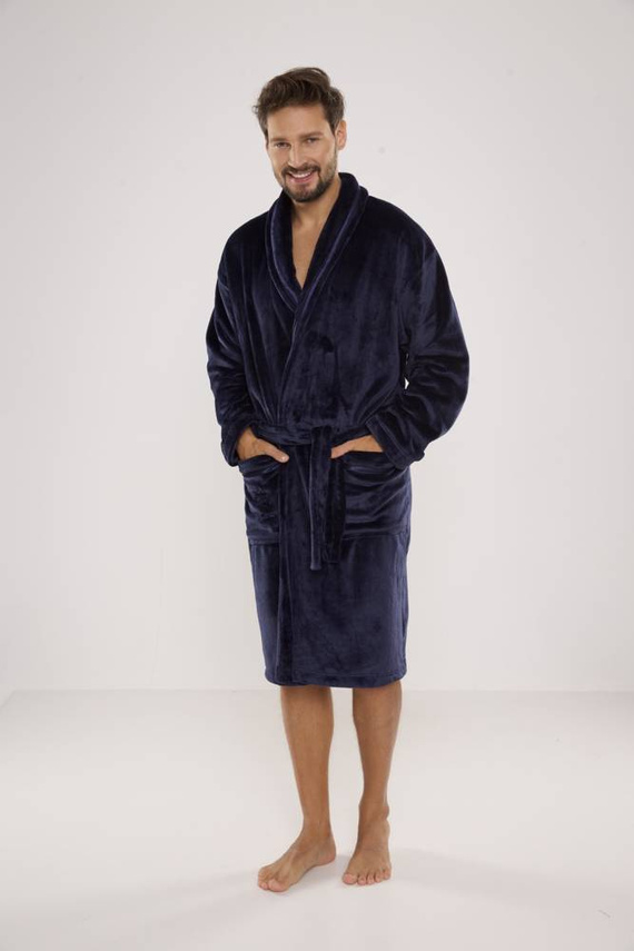 716 Мъжки халат Rafael De lafense - тъмносин