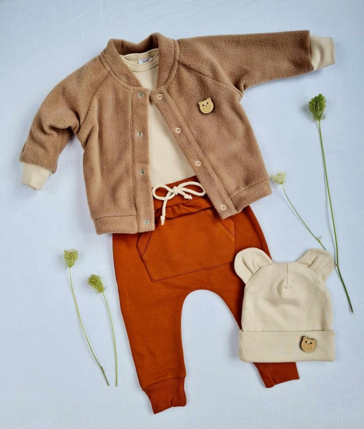 3717P Поларен суичър Teddy Marija - кафяв