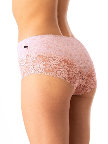 Дамски памучни слипове Key LPB 731 черен бежов - комплект от 2 части в кутия класическа кройка