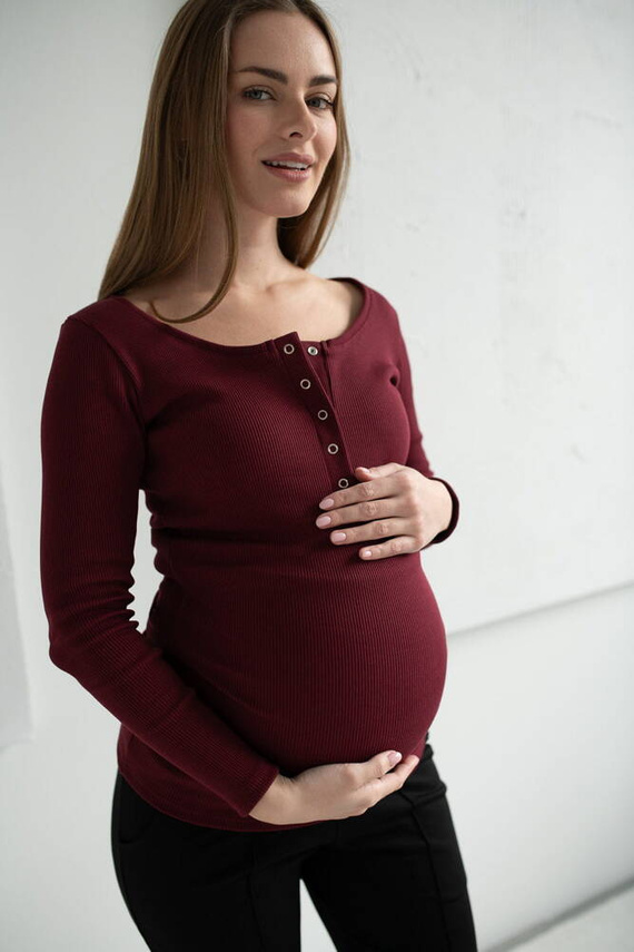 Блуза за бременни и кърмачки Tummy бордо Milk&Love