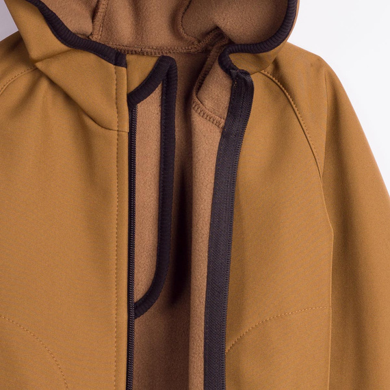 229003 Nicol Яке softshell за момче с полар, качулка и светещи елементи - маслинено зелено