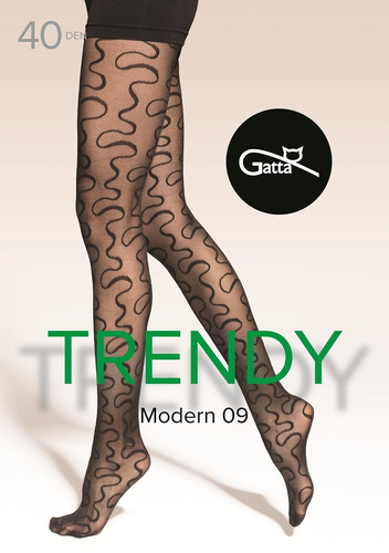 Чорапогащник Gatta Modern 09 – 40 den, вълнисти линии, мат