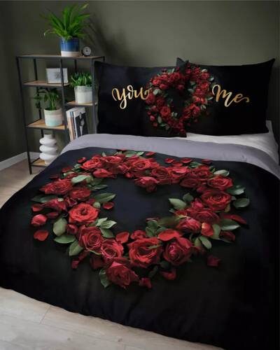 5287 A Холандско памучно спално бельо Ти и Аз Ти и Аз Detexpol черно