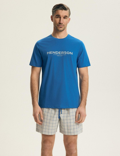 Мъжка пижама Henderson 43453 Nori синя – 100% памук, лятна