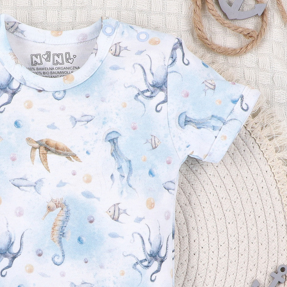 ABN-5447 Боди от органичен памук Nini Sea Of Joy – органичен памук, къс ръкав