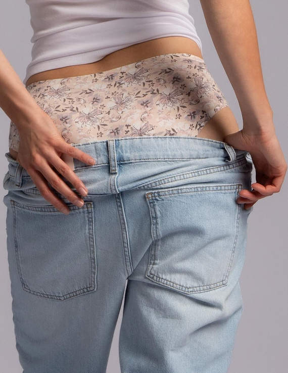 Дамски бикини Lama L-LC1598 BI безшевни памук 2 бр. бежово-мока