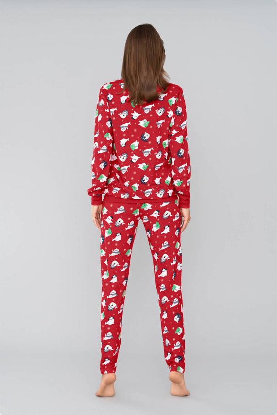 Дамска пижама Koda Италианска пижама с моден принт червена