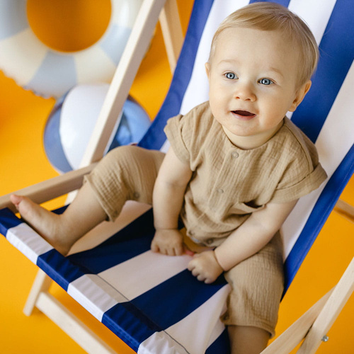 Elephant Rampers baby muslin Eevi - бежов