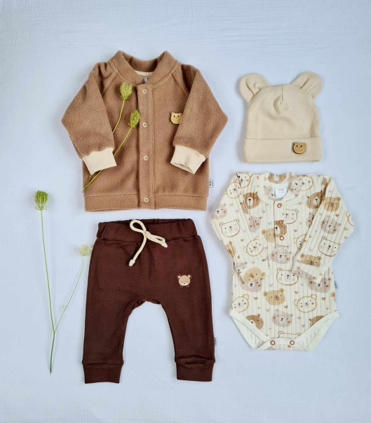 3717P Поларен суичър Teddy Marija - кафяв