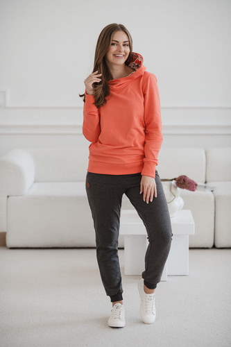 Суичър за кърмачки Milk Please Milk&Love с коралова качулка