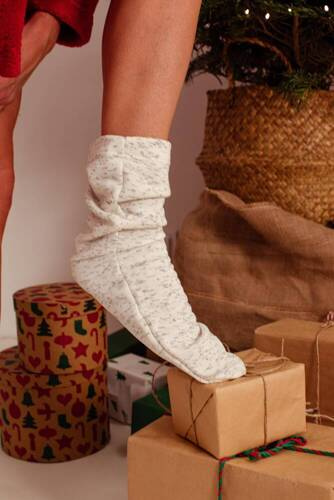 553/554 Wellsoft Гладки чорапи за сън De Lafense - екрю на чертички