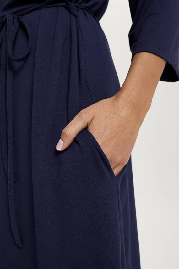 Song Дамски халат с 3/4 ръкав Италианска мода - тъмносин