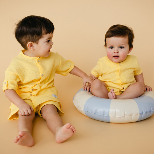 Муселинена риза за момче Elephant Boy Eevi - жълта