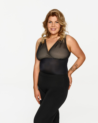 Дамско боди Lupoline 258 – елегантно, с прозрачна мрежа и ефектно деколте