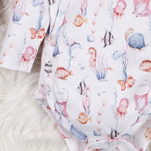 ABN-5471 Боди плик с дълъг ръкав Underwater World Nini – органичен памук, за бебета