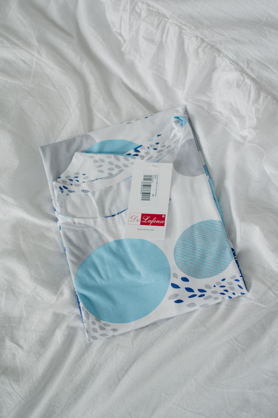 860 Amelia De Lafense нощница - къс ръкав, мека вискоза - тюркоаз