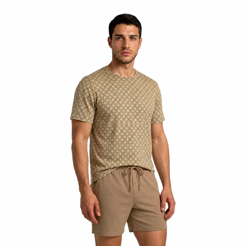 Sesto Senso 2723/02 Latte Мъжка памучна пижама къса 100% памук